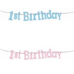 First Birthday Pink or Blue Diamond Banner Decoration Party Supplies 7.9 feet